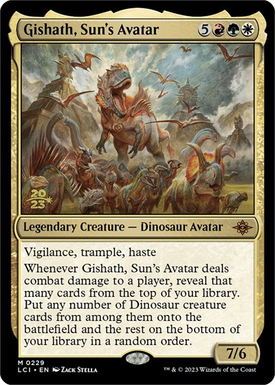 Gishath, Sun's Avatar (Prerelease, from LCI) from PRE #229s, Magic: The Gathering card