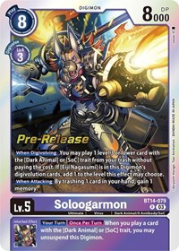 Soloogarmon - Blast Ace Pre-Release Cards - Digimon card