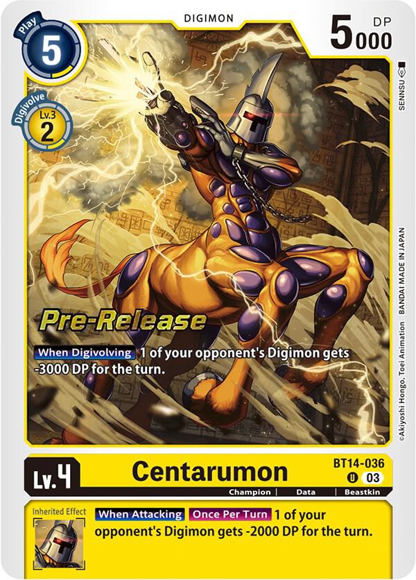 Centarumon - Blast Ace Pre-Release Cards - Digimon Card Game