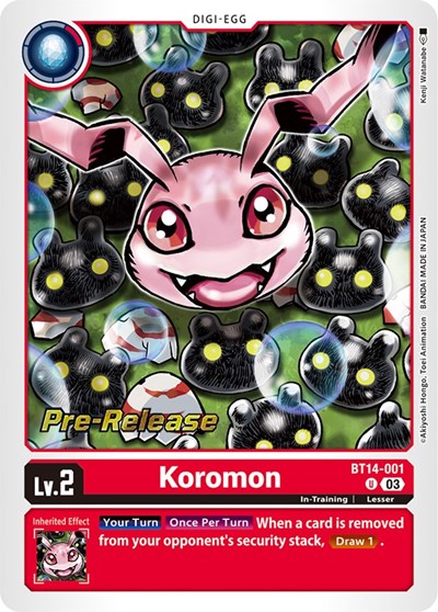 Koromon Blast Ace Pre-Release Cards card price