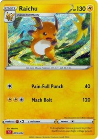 Raichu #009/034 from Trading Card Game Classic Pokemon card image