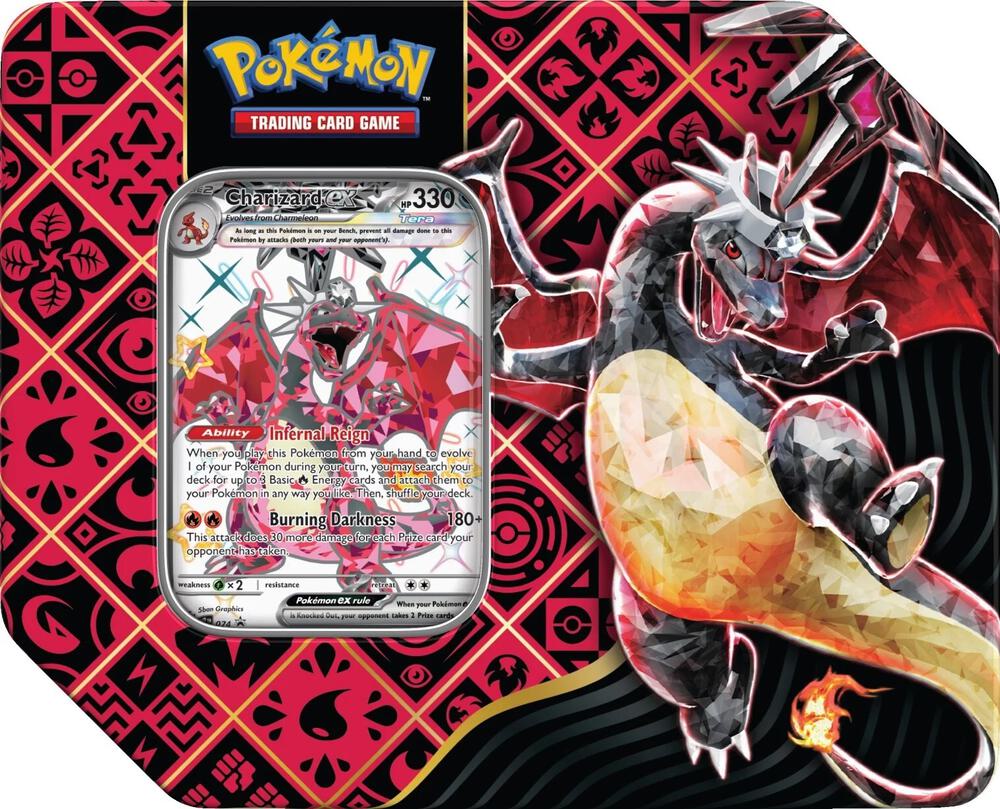 Pokémon TCG Hidden Fates Charizard Tin Pokemon Hidden Fates Charizard-GX Collector Tin - Walmart.com