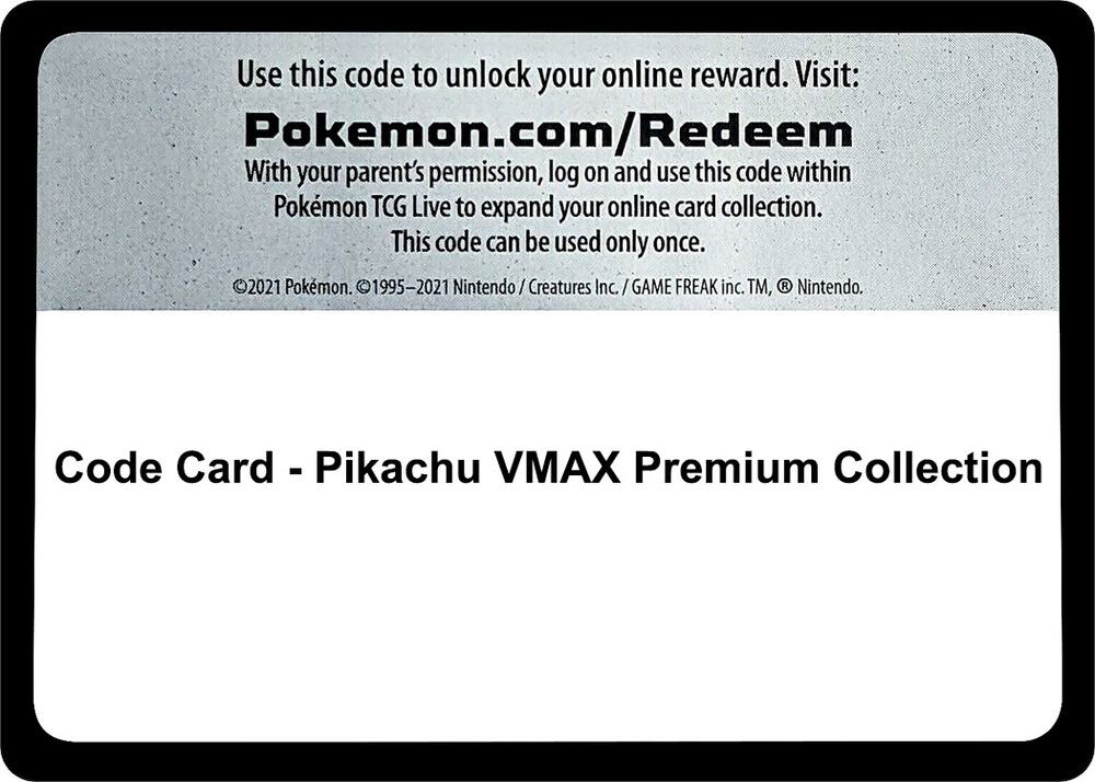 Code Card - Pikachu Vmax Premium Collection