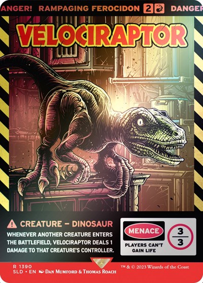 Velociraptor Rampaging Ferocidon Rainbow Foil
