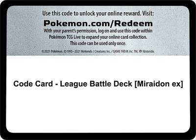 Code Card - League Battle Deck [Miraidon ex]