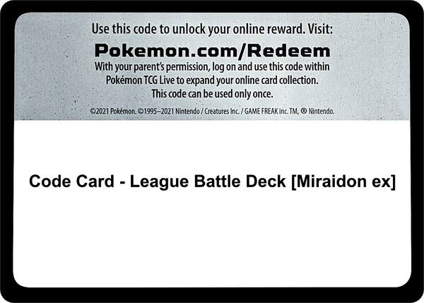 Code Card - League Battle Deck [Miraidon ex]