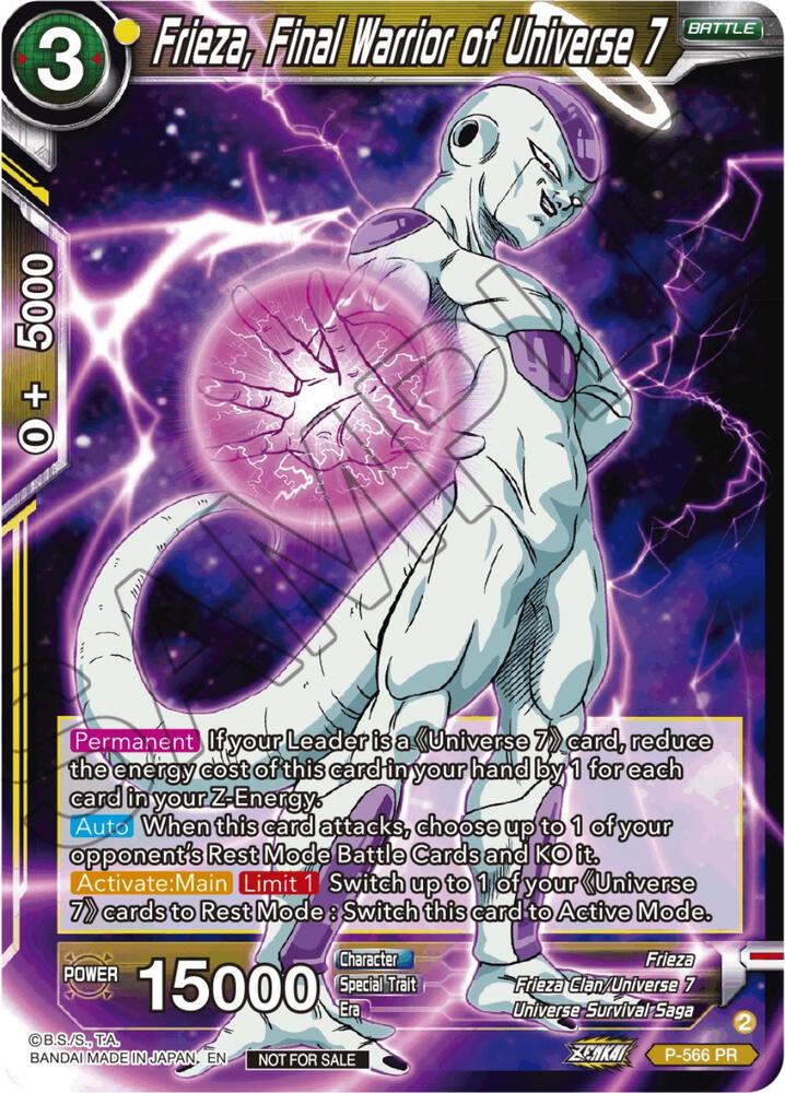 Frieza, Final Warrior of Universe 7 (Zenkai Series Tournament Pack