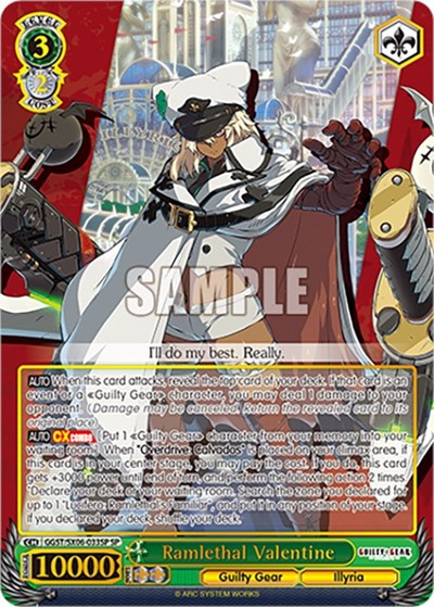 Ramlethal Valentine (SP) Guilty Gear -Strive- Special Rare Weiss Schwarz card — value and price