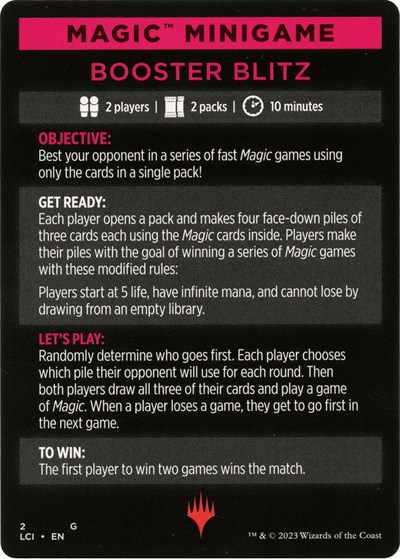 Magic Minigame: Booster Blitz from LCI #2, Magic: The Gathering card