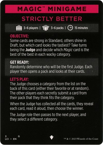 Magic Minigame: Strictly Better from LCI #3, Magic: The Gathering card