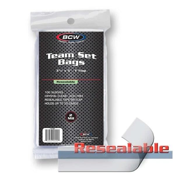 resealable card sleeves BCW Graded | 100 Pack | Universal Fit for PSA, Beckett, SGC & More | Acid-Free Archival Polypropylene BCW Resealable Graded Card Sleeves hold PSA BCW Resealable Team Set Bags