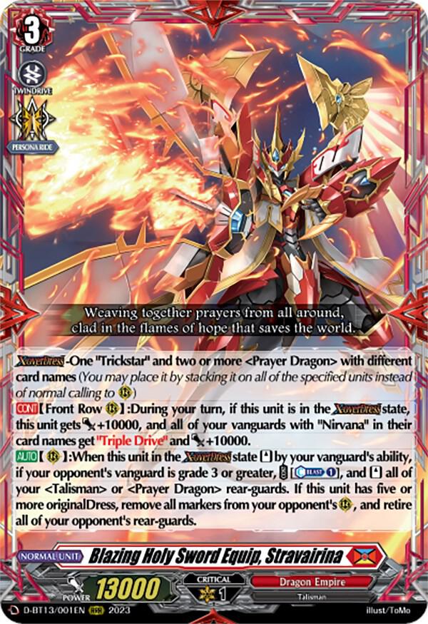 Blazing Holy Sword Equip, Stravairina - D-BT13: Flight of