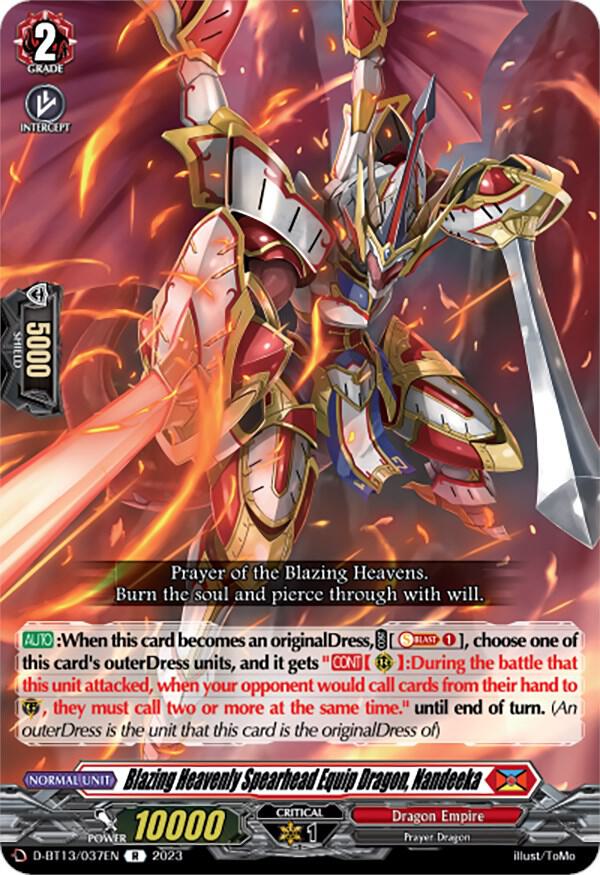 Blazing Heavenly Spearhead Equip Dragon Nandeeka Price & Card