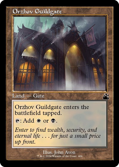 Orzhov Guildgate (Retro Frame) from RVR #406, Magic: The Gathering card
