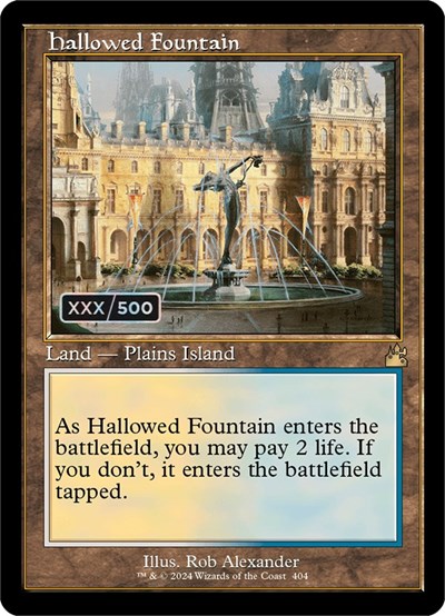 Hallowed Fountain (Retro Frame, Serialized) from RVR #404z, Magic: The Gathering card