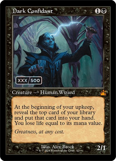 Dark Confidant (Retro Frame, Serialized) from RVR #323z, Magic: The Gathering card