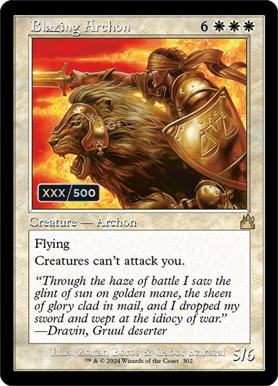Blazing Archon (Retro Frame, Serialized) from RVR #302z, Magic: The Gathering card