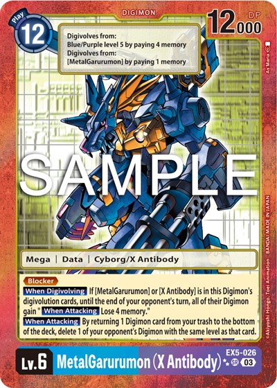 MetalGarurumon (X Antibody) (2 Star Alternate Art) Animal Colosseum card price
