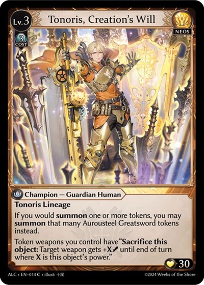 Tonoris, Creation's Will card