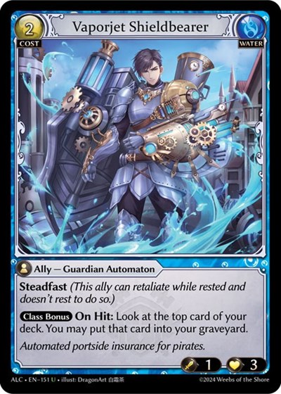 Vaporjet Shieldbearer — Foil Alchemical Revolution Uncommon Grand Archive card — value and price