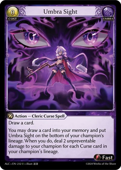 Umbra Sight — Foil Alchemical Revolution Uncommon Grand Archive card — value and price