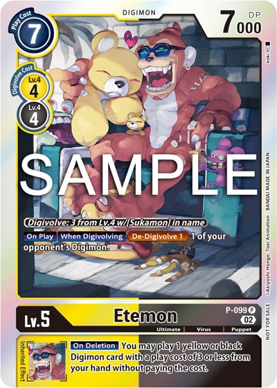 Etemon - P-099 (Limited Card Pack Ver.2) Digimon Promotion Cards Promo Digimon card — value and price