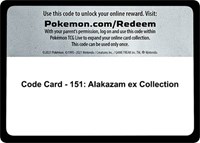 Code Card - 151: Alakazam ex Collection from SV: Scarlet & Violet 151 Pokemon card image