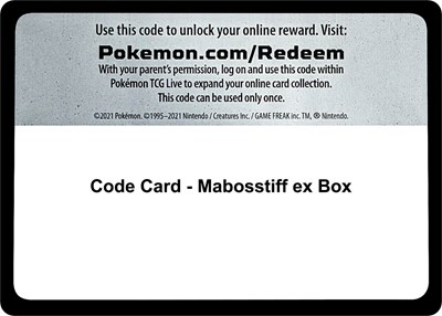 Code Card - Mabosstiff ex Box