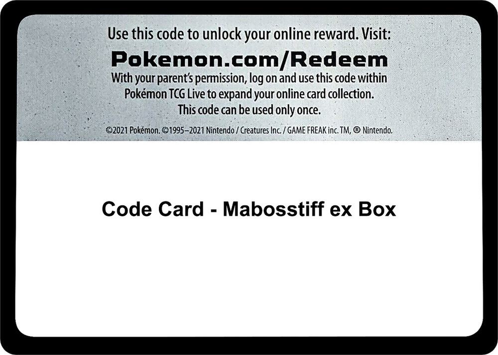 Code Card - Mabosstiff Ex Box