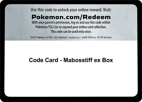 Code Card - Mabosstiff ex Box