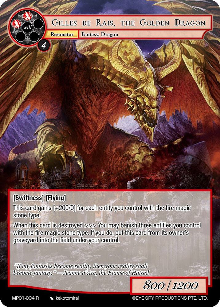 Gilles de Rais, the Golden Dragon
