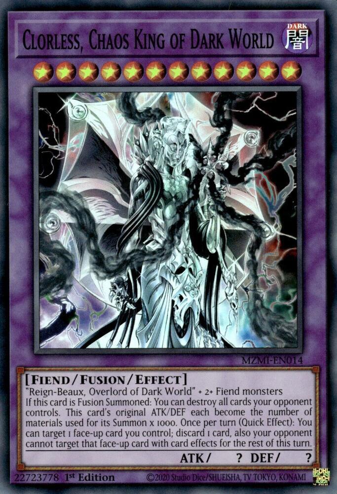 Clorless, Chaos King of Dark World - Maze of Millennia - YuGiOh Clorless, Chaos King of Dark World - Maze of Millennia - YuGiOh