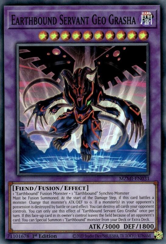 Yu-Gi-Oh! Karte – Earthbound Servant Geo Grasha – MZMI-EN031 – Super Rare – 1. Auflage – Aus Maze Of Millennia
