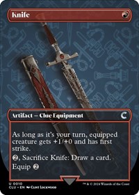 Knife (Borderless) - Ravnica: Clue Edition - Magic: The Gathering card