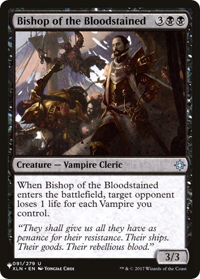 Bishop of the Bloodstained (The List) from PLST #XLN-91, Magic: The Gathering card