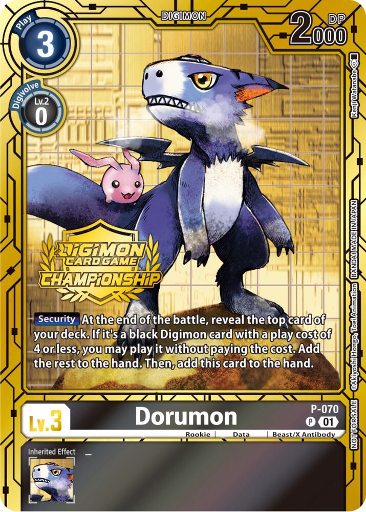 Dorumon P 070 Championship 2023 Gold Card Set digimon card