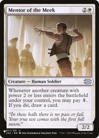 Mentor of the Meek (The List) from LIST #2X2-17, Magic: The Gathering card