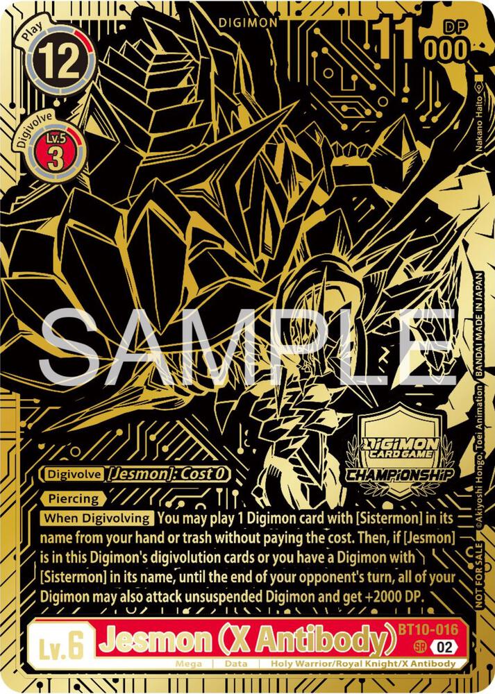 Jesmon X Antibody 2023 Championship Finals 1st Place digimon card