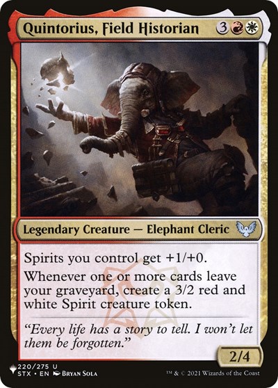 Quintorius, Field Historian (The List) from PLST #STX-220, Magic: The Gathering card