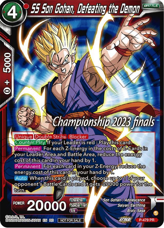 SS Son Gohan, Defeating the Demon (2023 Championship Finals Celebration Pack) #P-479 — Tournament Promotion Cards