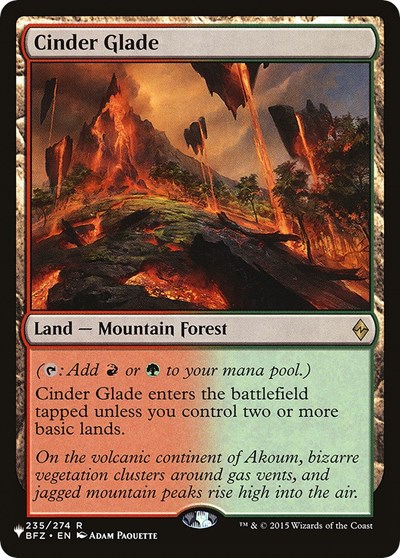 Cinder Glade (The List) PLST BFZ-235 Magic card