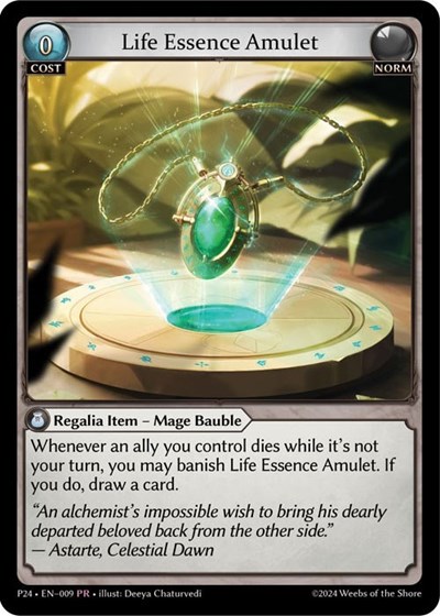 Life Essence Amulet Promotional Cards Promo Grand Archive card — value and price