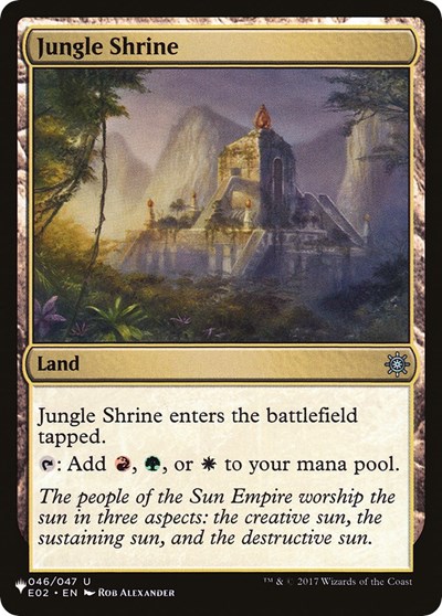 Jungle Shrine (The List, from E02) from LIST #E02-46, Magic: The Gathering card