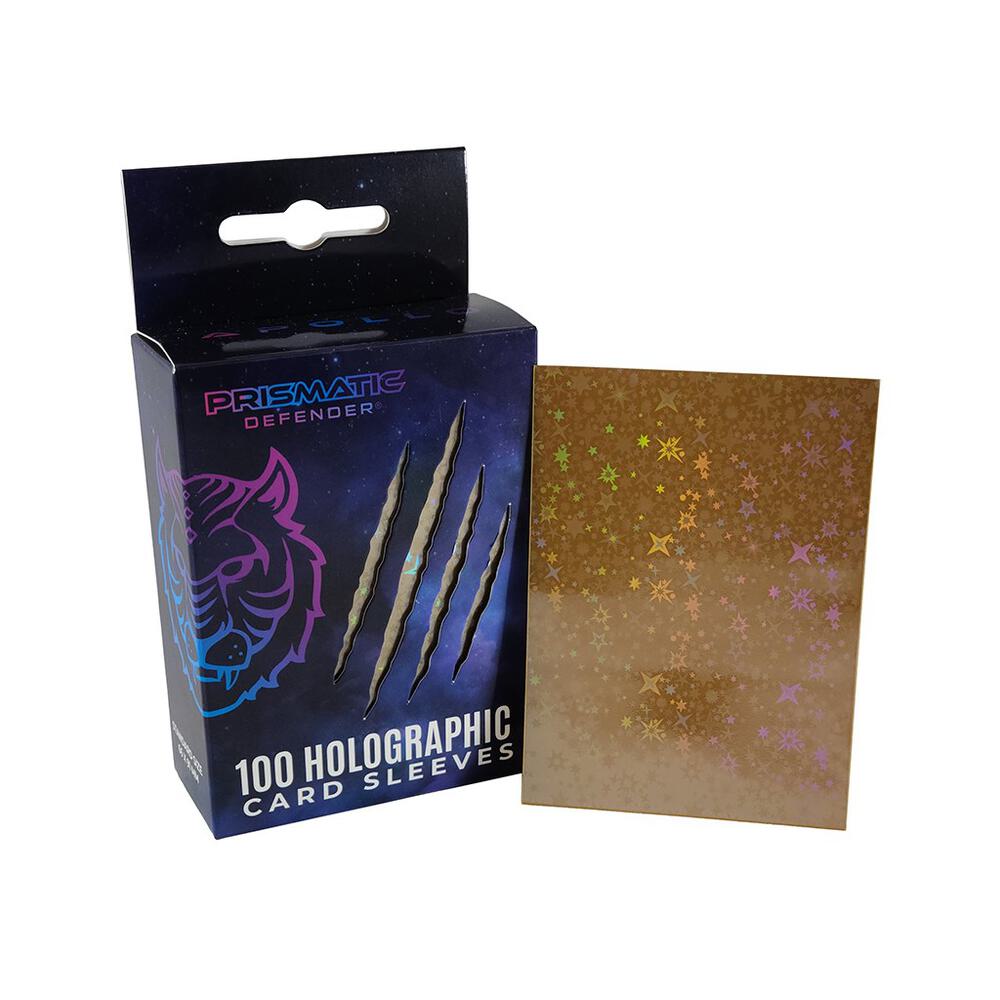 Holographic Sleeves - Gold / Starfield (100-Pack) - Prismatic Defender Card Sleeves - Card Sleeves Holographic Sleeves - Gold / Starfield (100-Pack) - Prismatic Defender Card Sleeves - Card Sleeves