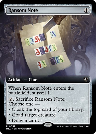 Ransom Note 0357 Extended Art