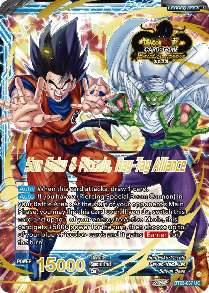 Son Goku // Son Goku & Piccolo, Rag-Tag Alliance (2023 Worlds ZENKAI 06 Leader Set)