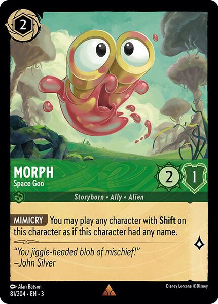Disney Lorcana Trading Card Game Into the Inklands Rare Morph - Space Goo #81
