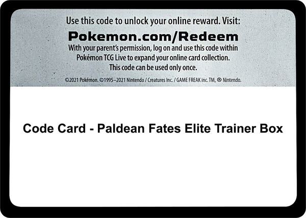 Code Card - Paldean Fates Elite Trainer Box