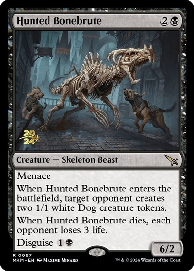 Hunted Bonebrute (Prerelease) from PMKM #87s, Magic: The Gathering card