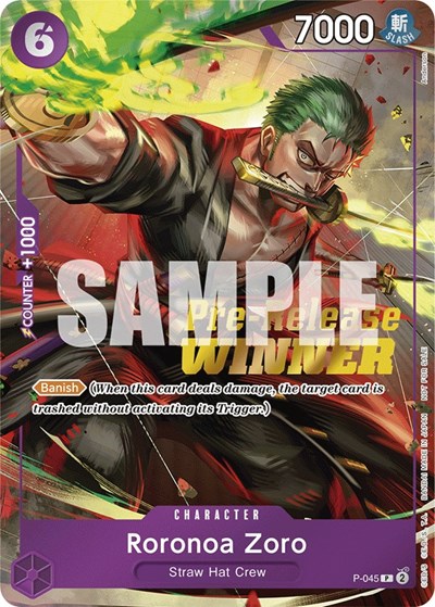 Roronoa Zoro (OP-06 Pre-Release Tournament) [Winner] card